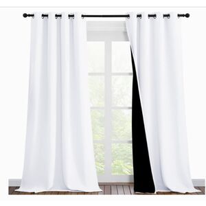 96"L/Nicetown blackout white curtains set of 2 panels NEW